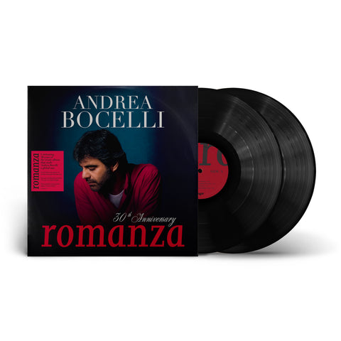 Album Romanza di Andrea Bocelli in versione 30esimo anniversario in formato doppio vinile, musica lirica