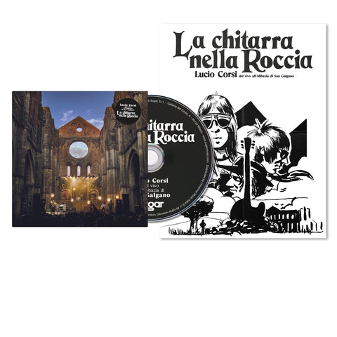 Album di Lucio Corsi La chitarra nella roccia nel formato cd standard, tratto dal live a San Galgano, musica dal vivo