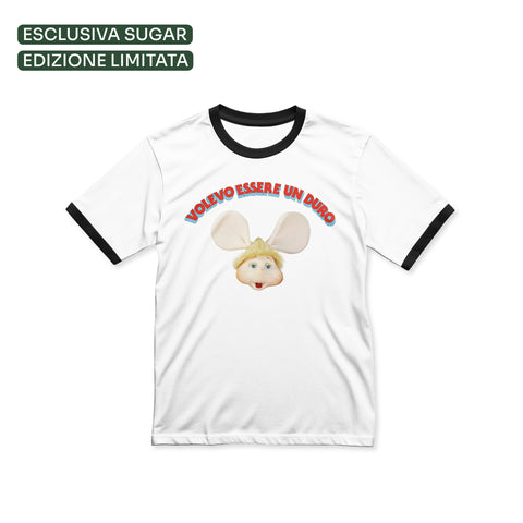 T-SHIRT "VOLEVO ESSERE UN DURO / TOPO GIGIO"