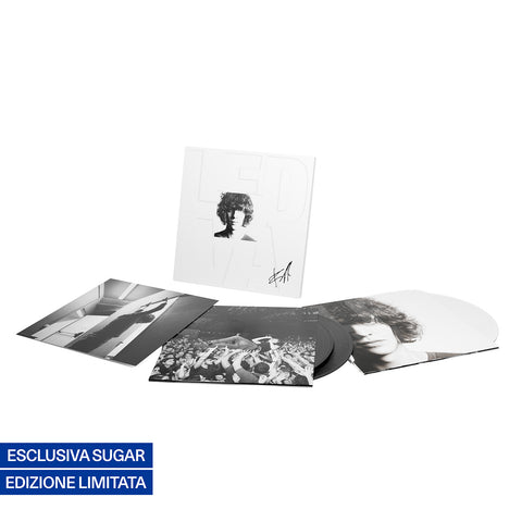 Album la fine dei vent'anni di Motta 10h anniversary edition in formato cofanetto con vinile ristampa bianco, doppio vinile del live all'Alcatraz e booklet fotografico