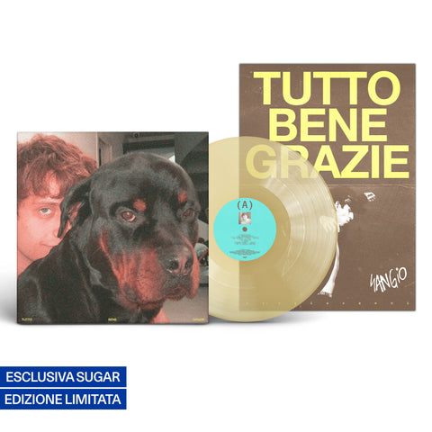 Album Tutto bene grazie di sangiovanni in formato vinile giallo trasparente con poster autografato, musica pop