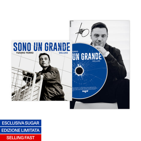 Album di Tiziano Ferro Sono un grande Deluxe in formato Cd con poster autografato, musica pop