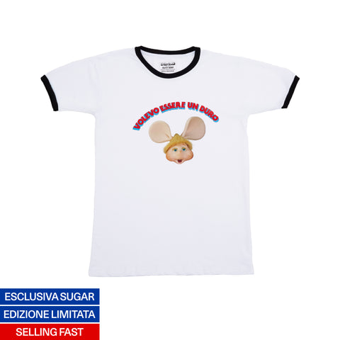 Maglia con stampa Volevo essere un duro di Lucio Corsi in collaborazione con Topo Gigio
